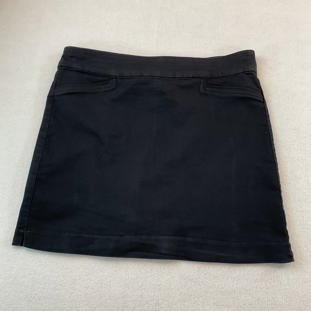 Croft & Barrow Effortless Stretch Skort Womens 14 Regular Black Pull On Mini